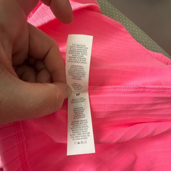 Women's XL Aerie Neon Pink Open Back Summer Dress Wide Ribbed - Picture 8 of 8